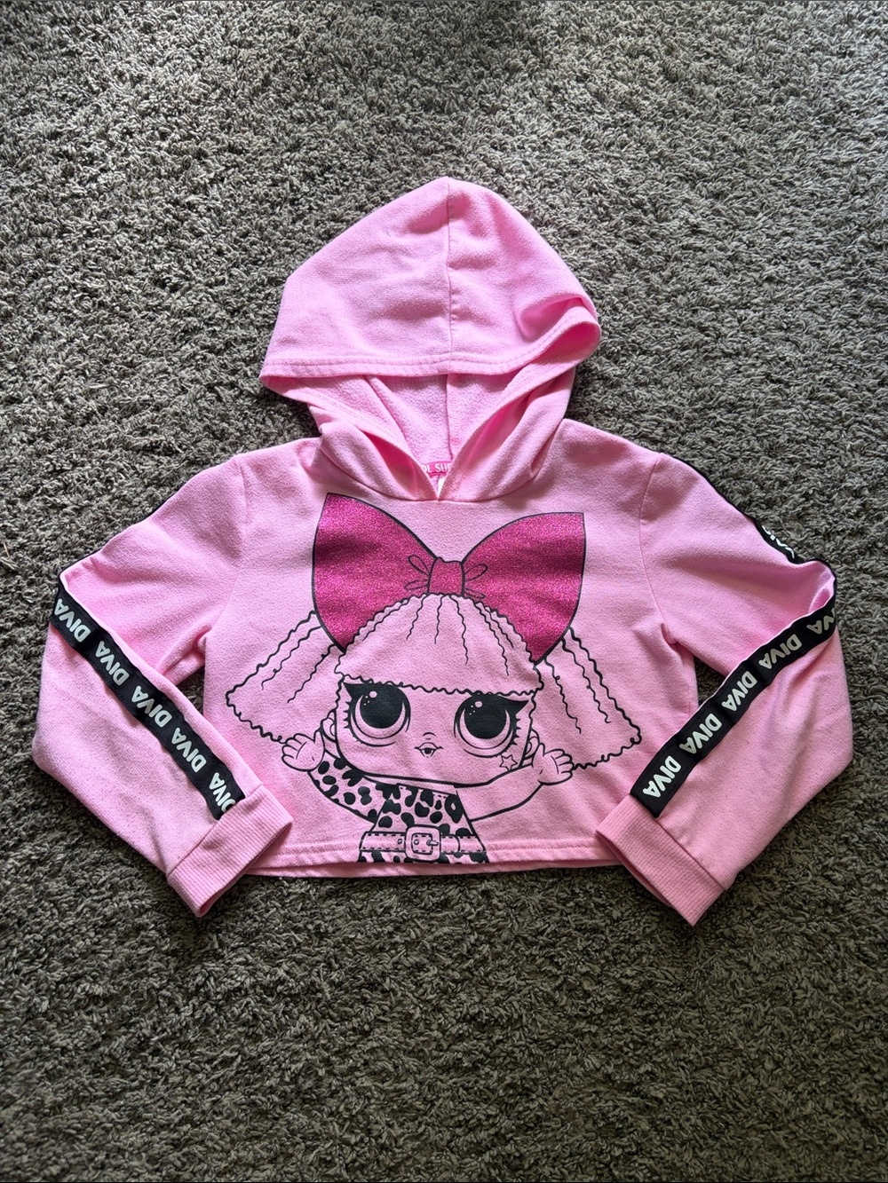LOL Surprise Pink Hooded Crop Sweatshirt